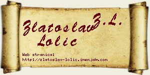 Zlatoslav Lolić vizit kartica